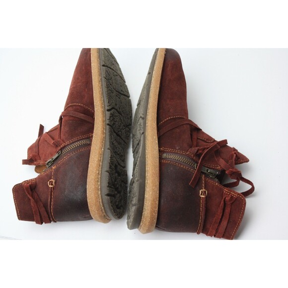 Born Tarkiln Boots Women’s Size 10 Red Suede Leather Ankle Booties - Picture 9 of 11